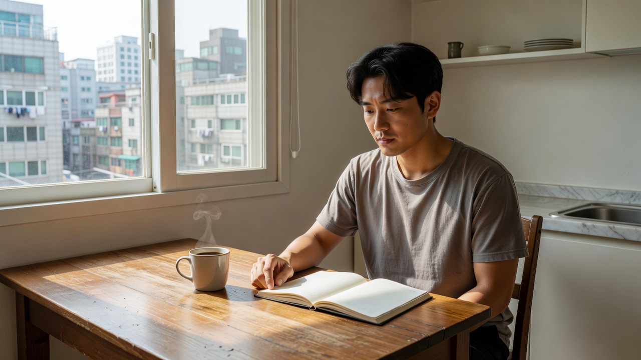 쉬는 청년이 경력 단절 신호를 점검하는 모습