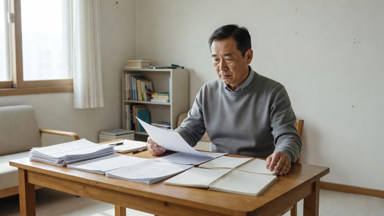 중년 전환기 재취업 준비 상황을 점검하는 모습